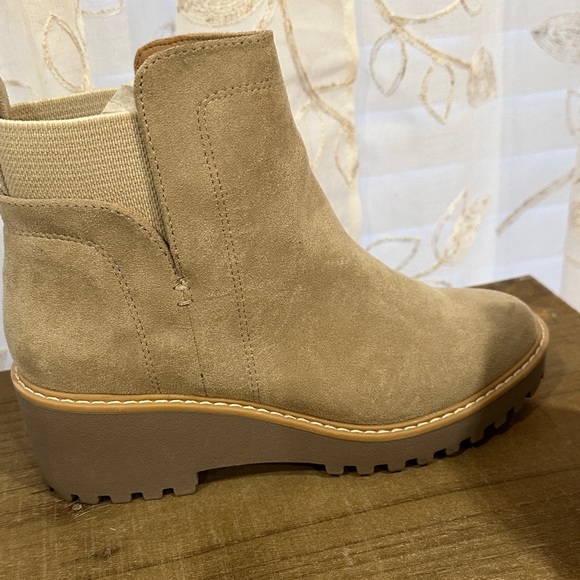 Vince Camuto Taupe Suede Ankle Booties - Picture 2 of 6